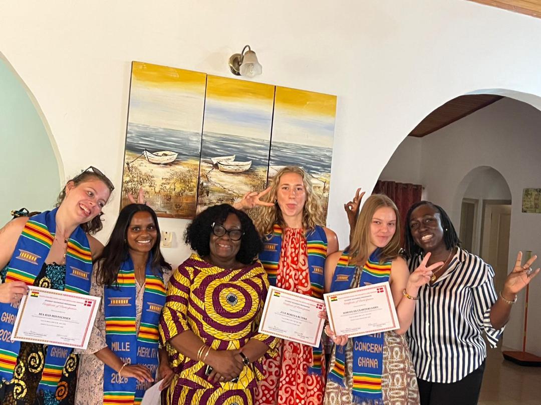 International students receiving certificates