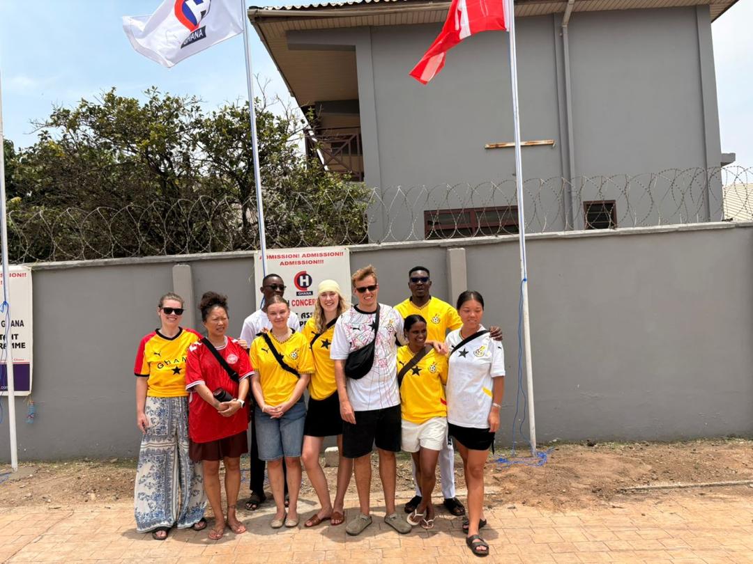 International visitors at the school gates